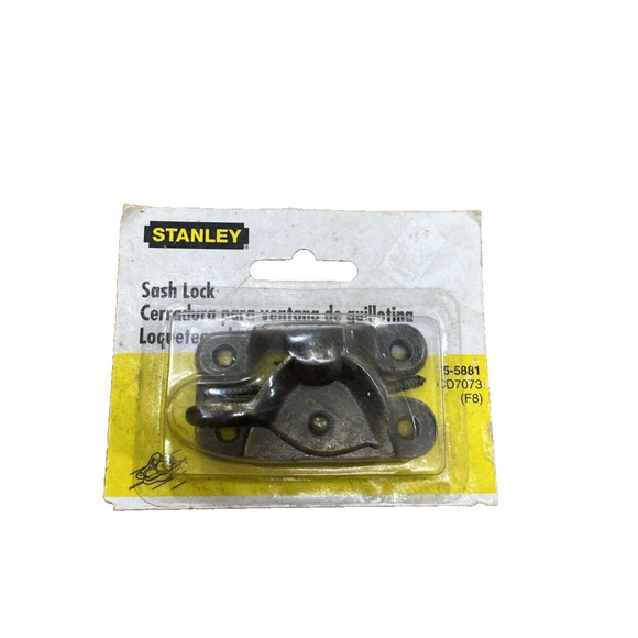 3 x STANLEY Antique Brass Finish Sash window Lock #75-5881 CD7073 nos hardware - Picture 1 of 5